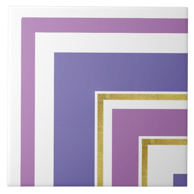 De Cerâmica Azulejo Cerâmico - Lilac Com Canto Dourado Dividid (Frente)
