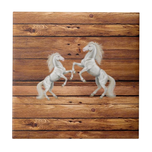 De Cerâmica Azulejo Cerâmico Madeira Rústica Cavalos Laranja (Frente)