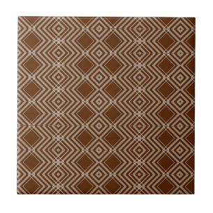 De Cerâmica Azulejo Cerâmico Marrom e Branco Listrado Quadrado