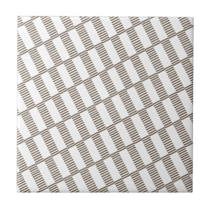 De Cerâmica Azulejo Cerâmico Marrom e Branco Listrado Quadrado