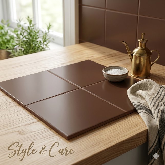 De Cerâmica Azulejo Cerâmico Marrom Sólido 6 Polegadas Quadrad (Solid Brown Ceramic Tile 6 Inch Square)