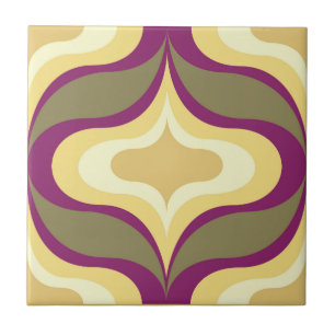 De Cerâmica Azulejo Cerâmico Marrom Verde Padrão Retro