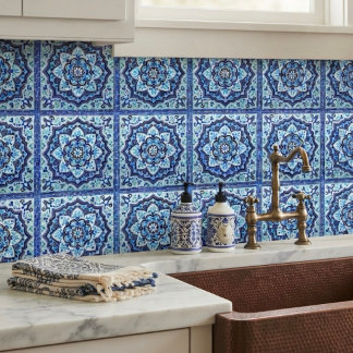 De Cerâmica Azulejo cerâmico marroquino mandala azul aqua