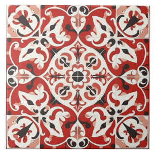 De Cerâmica Azulejo Cerâmico Mediterrâneo Vermelho e Preto