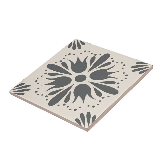 De Cerâmica Azulejo cerâmico moderno preto branco Flor, faça Y (Lateral)