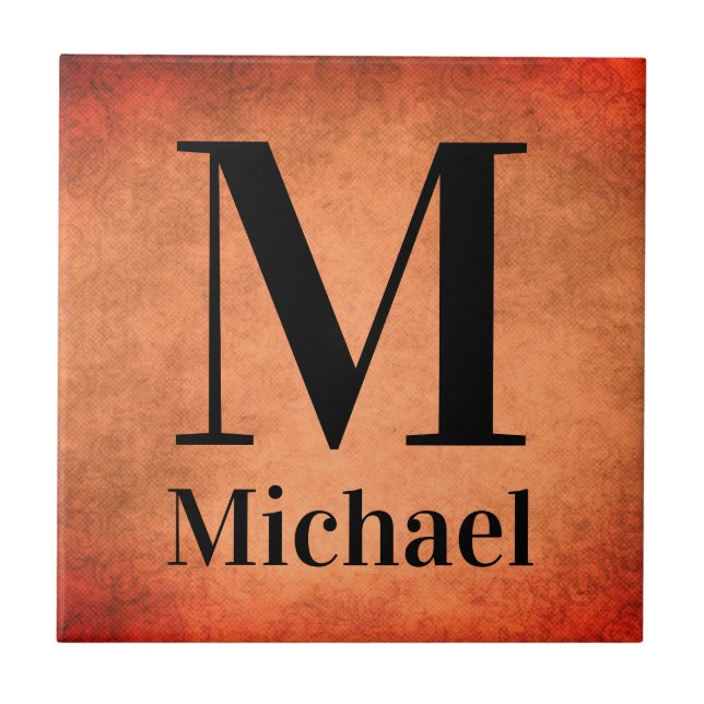 De Cerâmica Azulejo Cerâmico Monogramado Simples Personalizado (Frente)