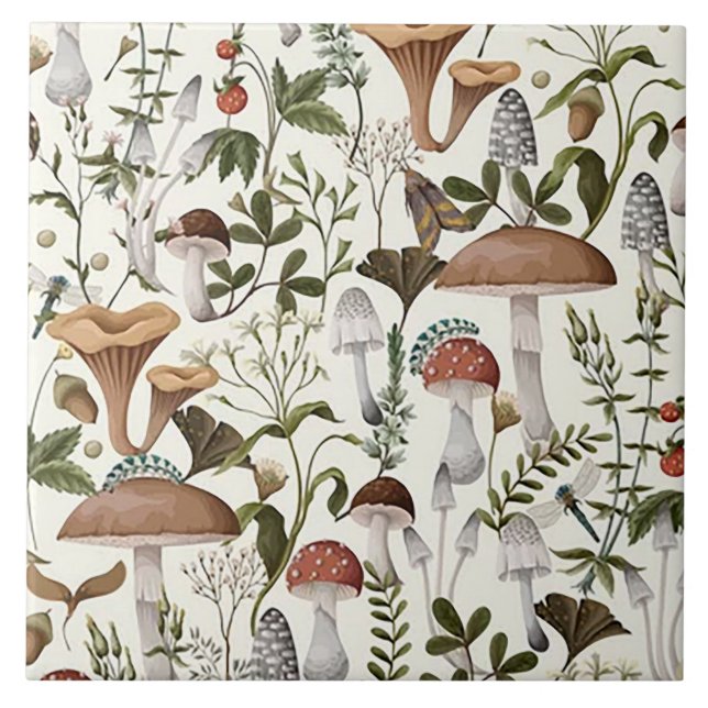De Cerâmica azulejo cerâmico "Mushroom Forrest Beige" (Frente)