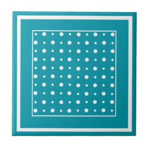 De Cerâmica Azulejo cerâmico na moda, Bolinhas brancas em teal