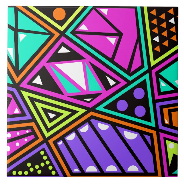 De Cerâmica azulejo cerâmico neon abstrato (Frente)