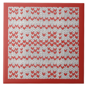 De Cerâmica AZULEJO cerâmico NORDIC KNIT VERMELHO / Vermelho
