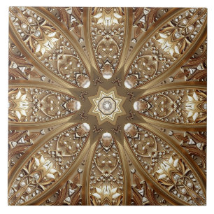 De Cerâmica Azulejo Cerâmico Ornamentado Dourado