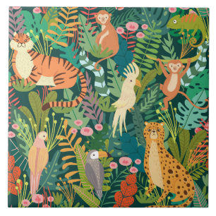 De Cerâmica Azulejo cerâmico padrão colorido animais savana