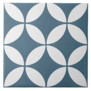 De Cerâmica Azulejo cerâmico - Padrão Floral Azul e Branco
