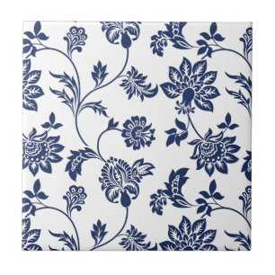 De Cerâmica Azulejo cerâmico - Padrão Floral Azul e Branco