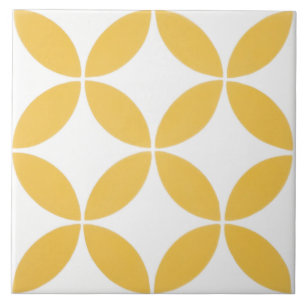 De Cerâmica Azulejo Cerâmico - Padrão Moderno Amarelo e Branco