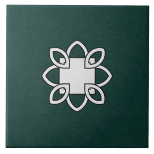 De Cerâmica Azulejo cerâmico - Padrão preto e branco em verd