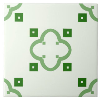 De Cerâmica Azulejo cerâmico - Padrão verde em branco