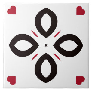 De Cerâmica Azulejo cerâmico - Padrão vermelho e preto em br