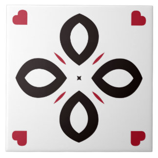 De Cerâmica Azulejo cerâmico - Padrão vermelho e preto em bran