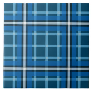 De Cerâmica Azulejo Cerâmico Padrão Xadrez em Tartã Azul