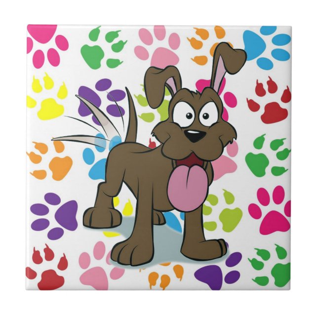 De Cerâmica Azulejo cerâmico para cães felizes (Frente)
