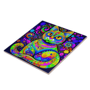 De Cerâmica Azulejo cerâmico para gatos, vibrante e vibrante