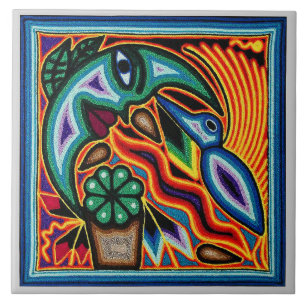 De Cerâmica Azulejo cerâmico - Pássaro e lua