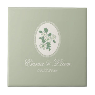 De Cerâmica Azulejo Cerâmico Personalizado Verde Salvia para C