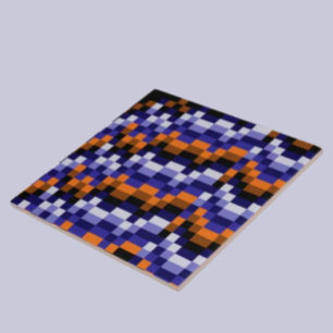 De Cerâmica Azulejo Cerâmico Pixel Art – Azuis, Laranja e Terr