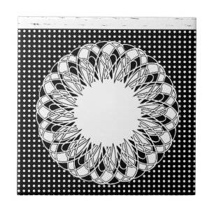 De Cerâmica Azulejo cerâmico Polkadot branco e preto