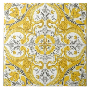 De Cerâmica Azulejo cerâmico português amarelo e branco