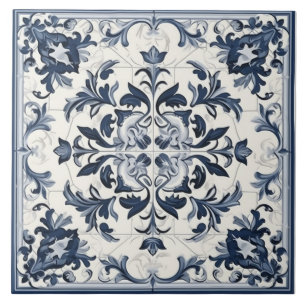 De Cerâmica Azulejo cerâmico português azul e branco sem aspec