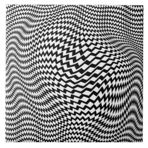 De Cerâmica Azulejo Cerâmico Preto Branco Op Art Hipnótico Zig