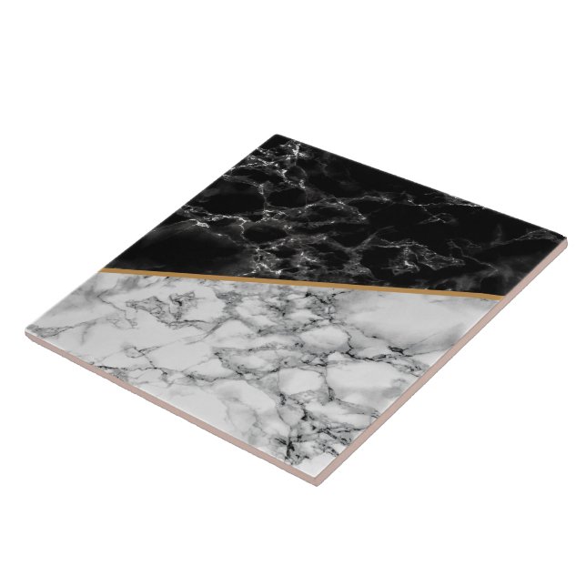 De Cerâmica Azulejo cerâmico preto branco-preto (Lateral)