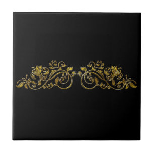 De Cerâmica Azulejo cerâmico preto e ouro-elegância