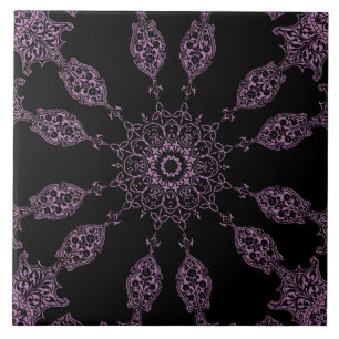 De Cerâmica Azulejo cerâmico preto e roxo