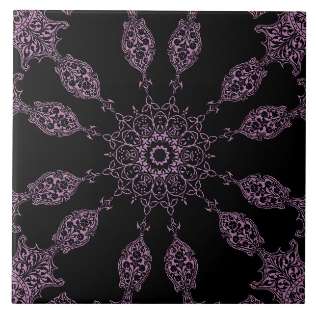 De Cerâmica Azulejo cerâmico preto e roxo (Frente)