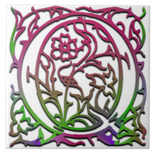 De Cerâmica Azulejo cerâmico Q Monograma "Besque Garden"