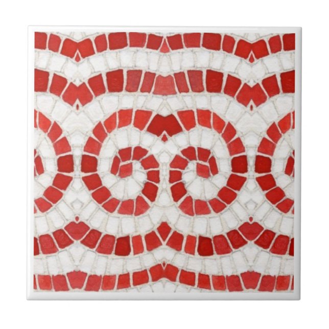 De Cerâmica AZULEJO cerâmico RED IONIC MOSAIC 4,25" (Frente)