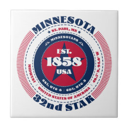 De Cerâmica Azulejo cerâmico Red, White e Blue Minnesota