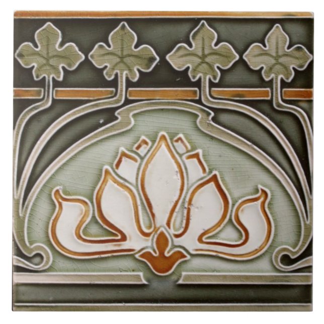 De Cerâmica Azulejo cerâmico - Repo Art Nouveau Border (Frente)