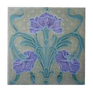 De Cerâmica Azulejo cerâmico - Reprodução Arte Nouveau Lilac