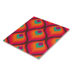 De Cerâmica azulejo cerâmico retro padrão dos anos 60