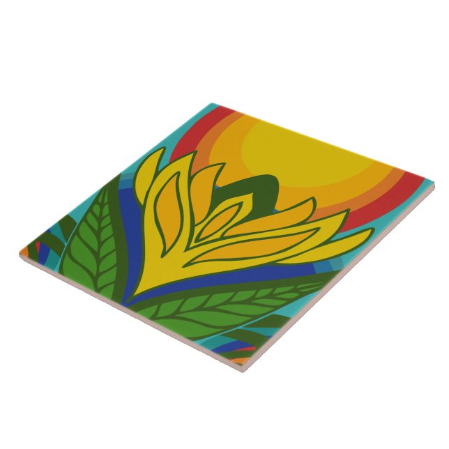 De Cerâmica azulejo cerâmico retro padrão dos anos 60 (Lateral)