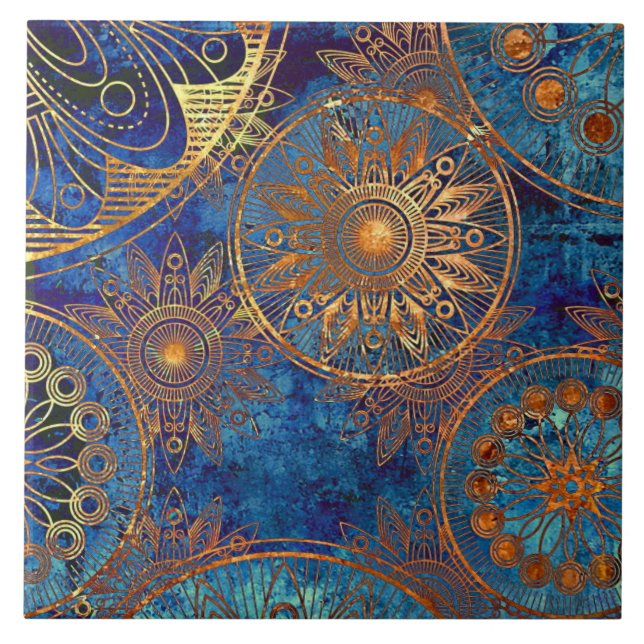 De Cerâmica Azulejo cerâmico - Rodas Douradas (Frente)