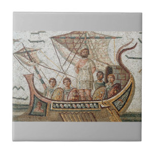 De Cerâmica Azulejo cerâmico Roman Mosaics, pequeno (4,25" x 4