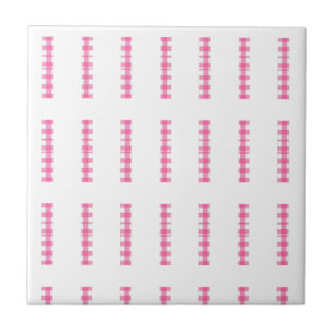 De Cerâmica Azulejo Cerâmico Rosa e Branco Listrado Quadrado