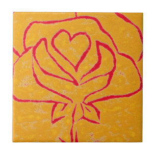 De Cerâmica azulejo cerâmico "Rosa Heart Yellow 2" Kitchen Gar