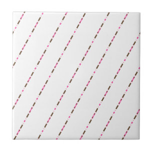De Cerâmica Azulejo Cerâmico Rosa Marrom Branco Listrado