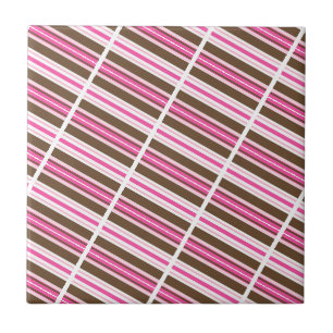 De Cerâmica Azulejo Cerâmico Rosa Marrom Branco Listrado